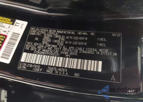 2023 Toyota Highlander Le z USA, uszkodzony, nr VIN 5TDKDRBH7PS500331